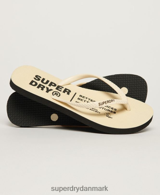 Superdry fløde Kvinder sko veganske flip flops 868VH4351