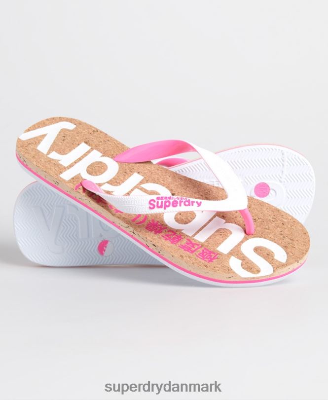 Superdry hvid Kvinder sko kork flip flop 868VH4403