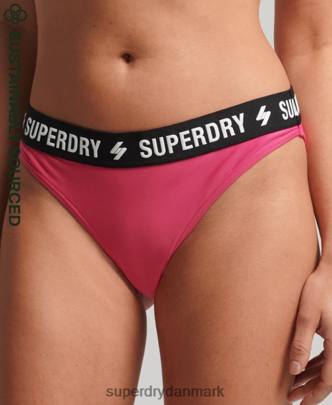 Superdry lyserød Kvinder tøj genbrugte elastiske bikinitrusser 868VH3241