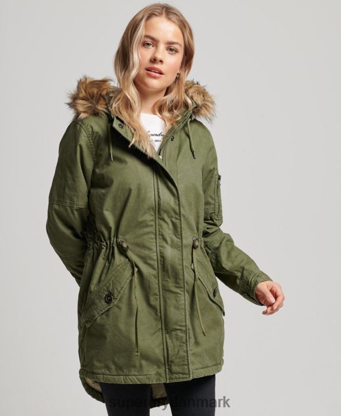 Superdry grøn Kvinder tøj field parka frakke 868VH5538