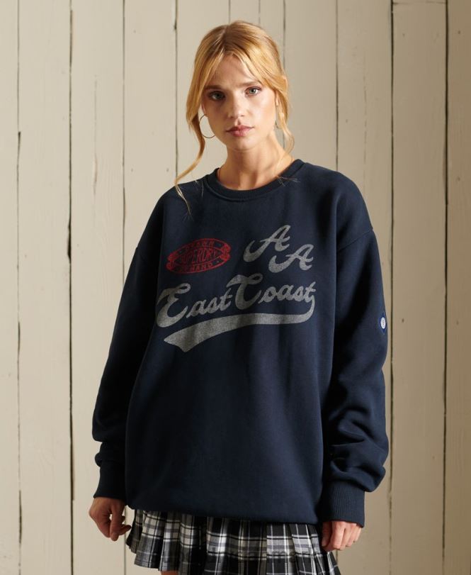 Superdry flåde Kvinder tøj kollegial crew sweatshirt 868VH5998