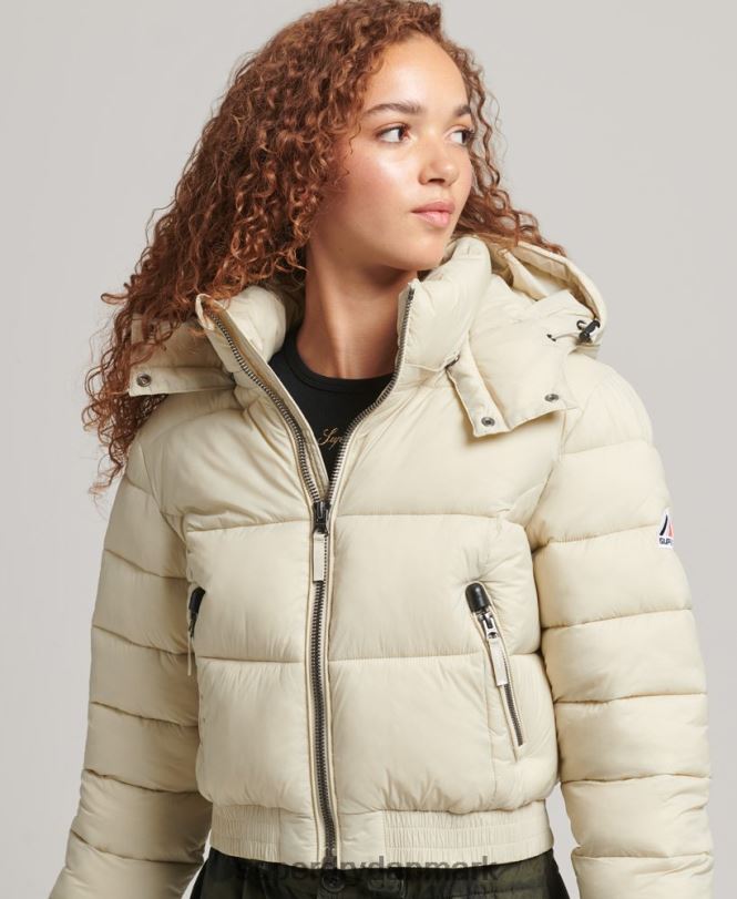 Superdry beige Kvinder tøj fuji cropped hættejakke 868VH3804