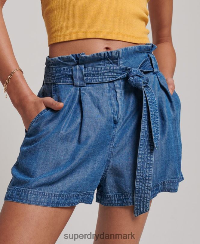 Superdry blå Kvinder tøj paperbag shorts 868VH3139