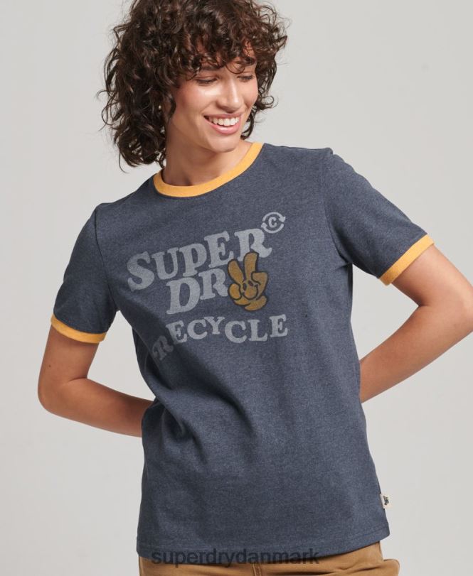 Superdry flåde Kvinder tøj genbrugsring t-shirt 868VH6224