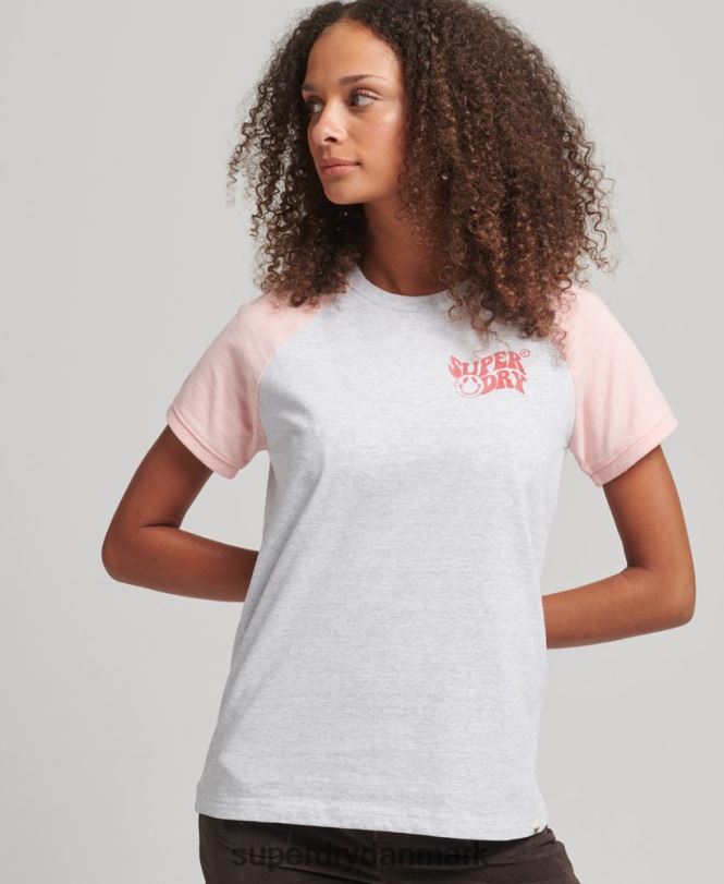 Superdry grå Kvinder tøj genbrugt raglan t-shirt 868VH6225