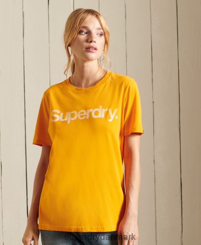 Superdry guld Kvinder tøj kerne logo t-shirt 868VH6244