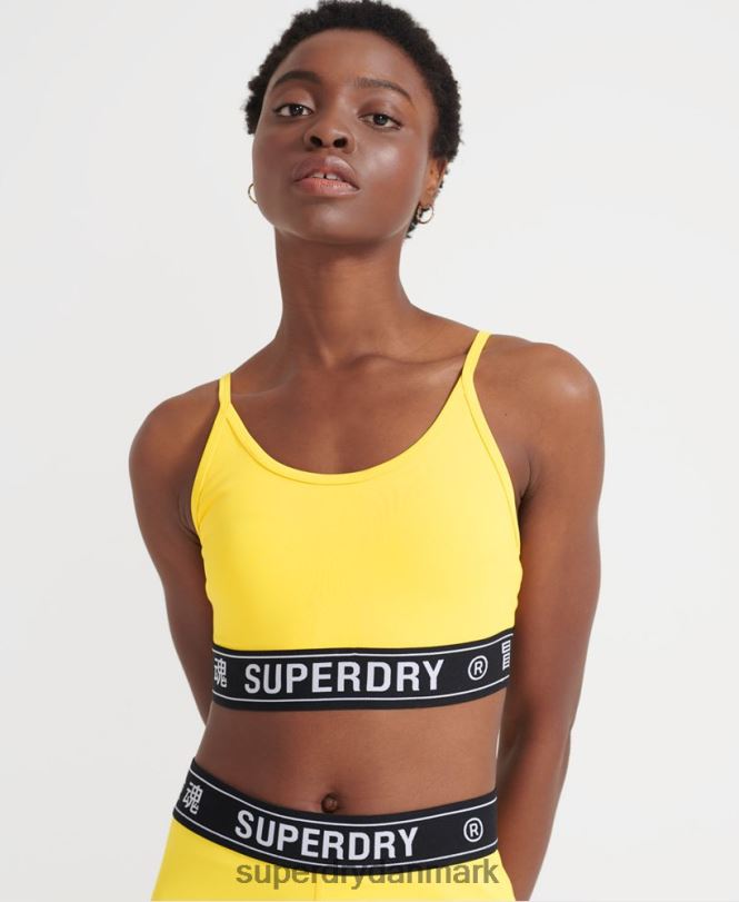 Superdry gul Kvinder tøj trænings logo bh 868VH4210