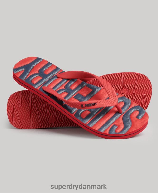 Superdry rød Mænd sko veganske flip flops 868VH1900