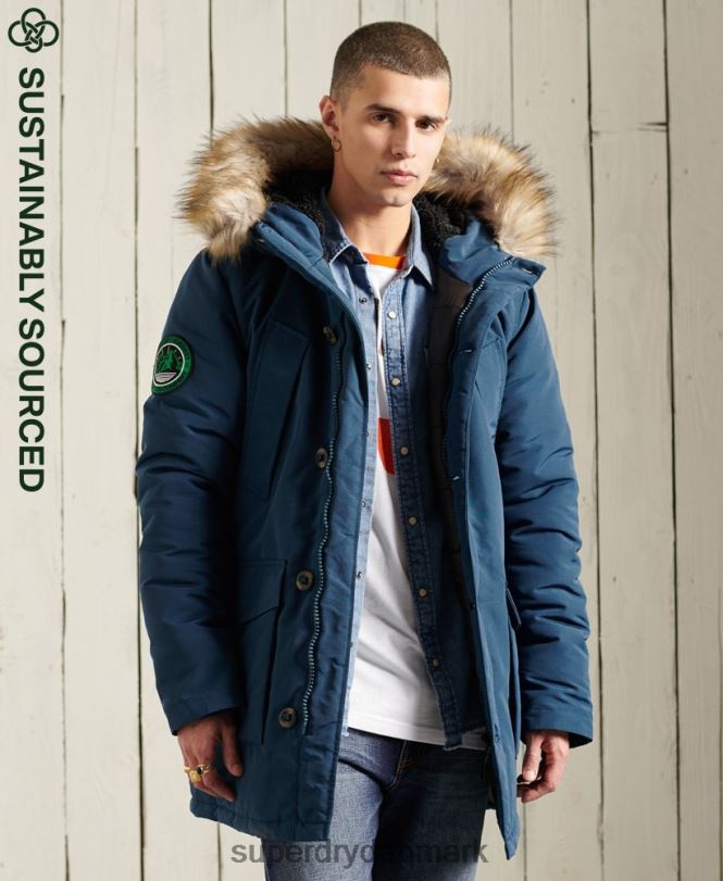 Superdry lyseblå Mænd tøj everest parka frakke 868VH4664