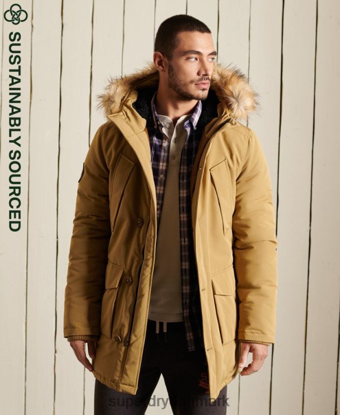 Superdry tan Mænd tøj everest parka frakke 868VH4738