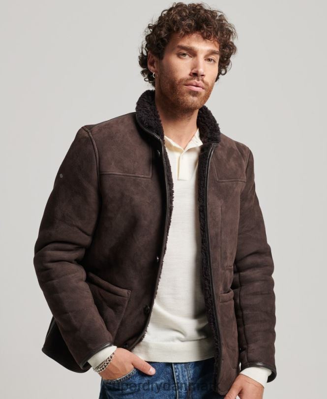 Superdry Brun Mænd tøj shearling deck jakke 868VH4743