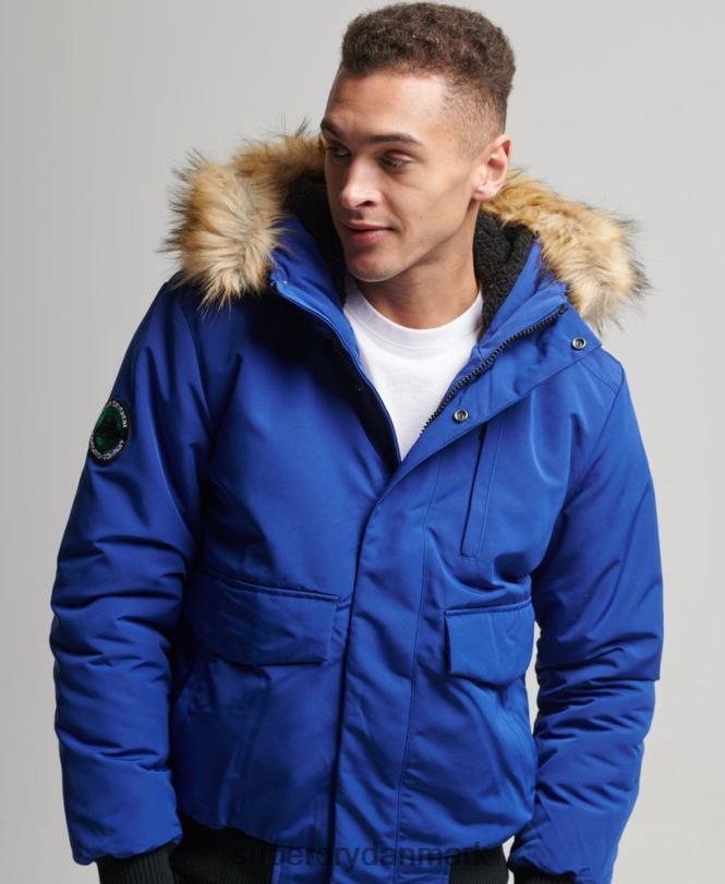 Superdry blå Mænd tøj everest bomber jakke 868VH4558