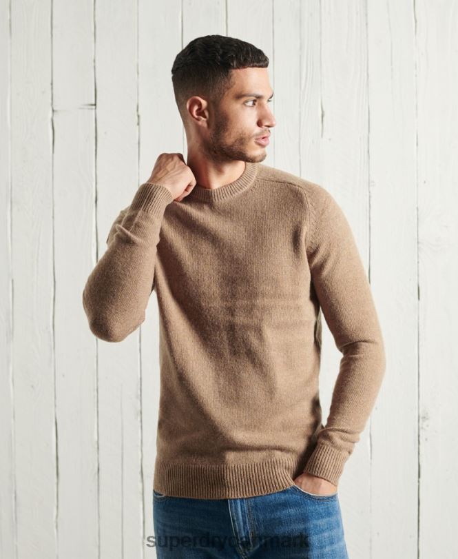 Superdry beige Mænd tøj harlo crew jumper 868VH5307