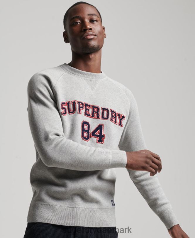 Superdry grå Mænd tøj varsity crew jumper 868VH1248